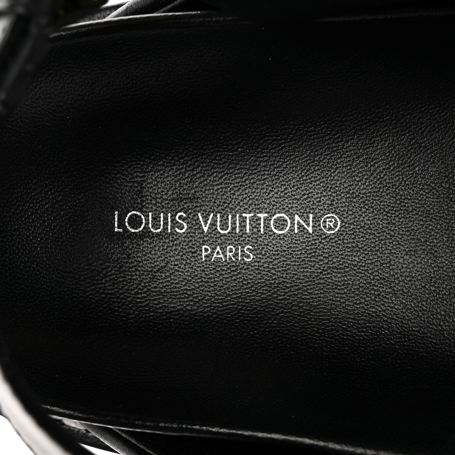 Louis Vuitton Lambskin Monogram Embossed Paseo Flat Comfort Sandals 39 Black 7 of 9