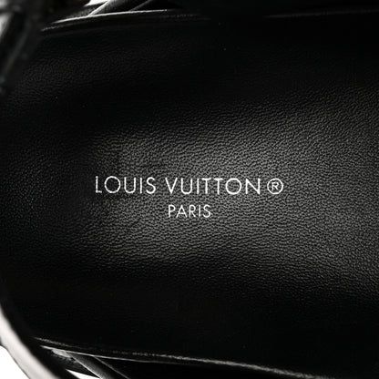 Louis Vuitton Lambskin Monogram Embossed Paseo Flat Comfort Sandals 39 Black 7 of 9
