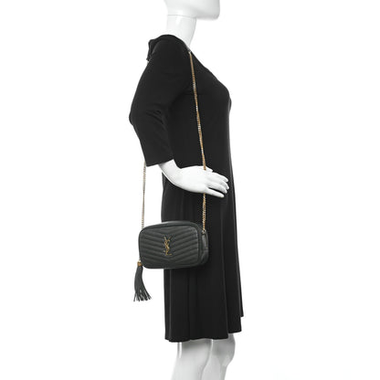Saint Laurent Grain De Poudre Matelasse Monogram Mini Lou Camera Bag New Vert Fonce 2 of 12