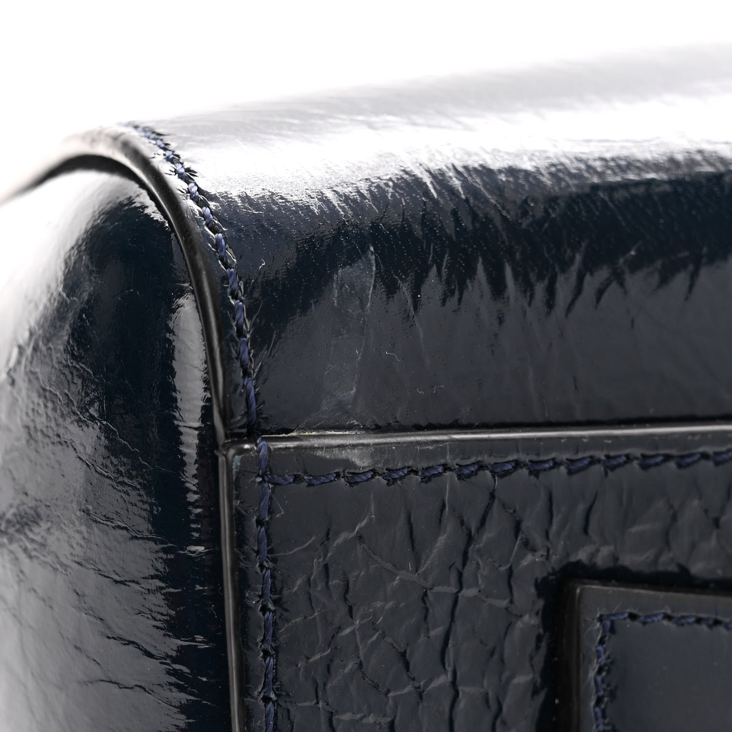 Givenchy Crinkled Patent Deerskin Small Antigona Deep Blue 10 of 12