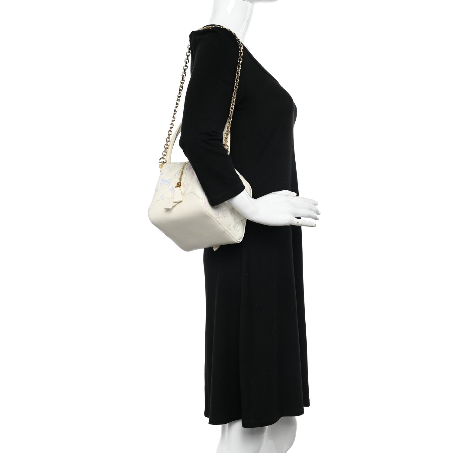Louis Vuitton Lambskin Embossed Monogram New Square Bag Quartz Multicolor 3 of 17