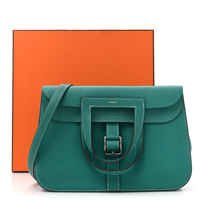 Hermes Taurillon Clemence Halzan 31 GM Vert Verone 11 of 11