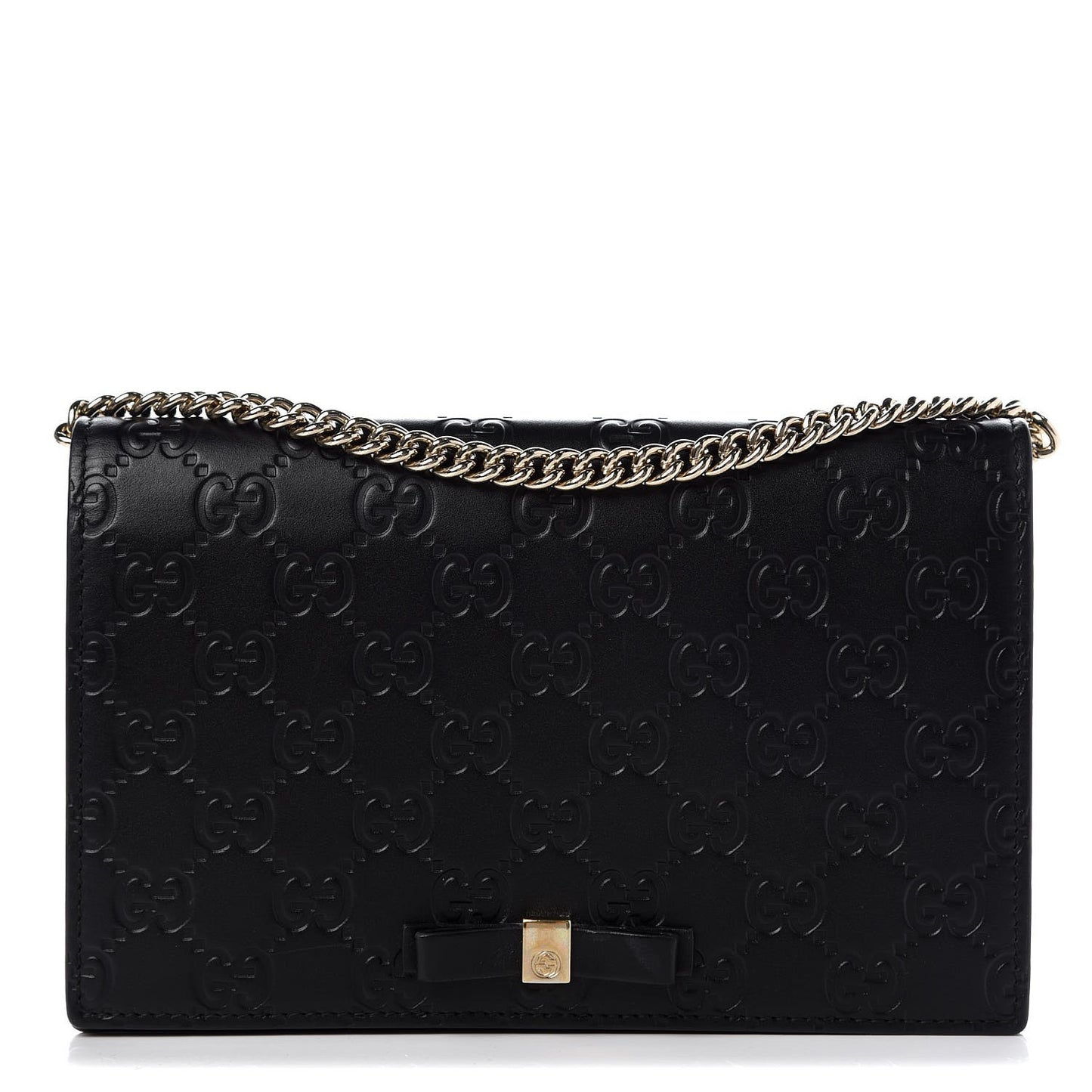 Guccissima Signature Bowy Chain Wallet Black