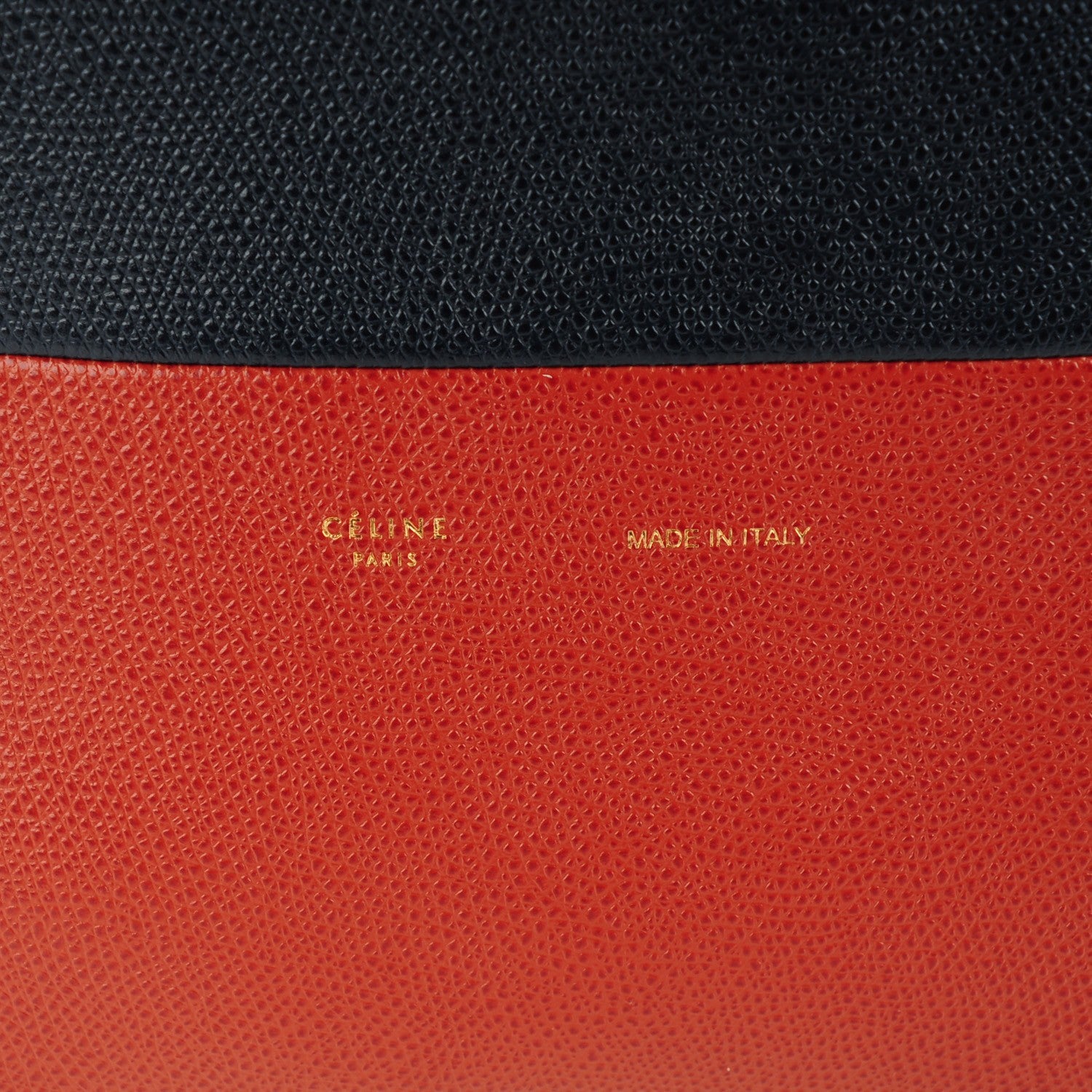 Celine Grained Calfskin Small Vertical Bi-Cabas Navy Red Ochre 6 of 10