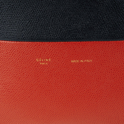 Celine Grained Calfskin Small Vertical Bi-Cabas Navy Red Ochre 6 of 10