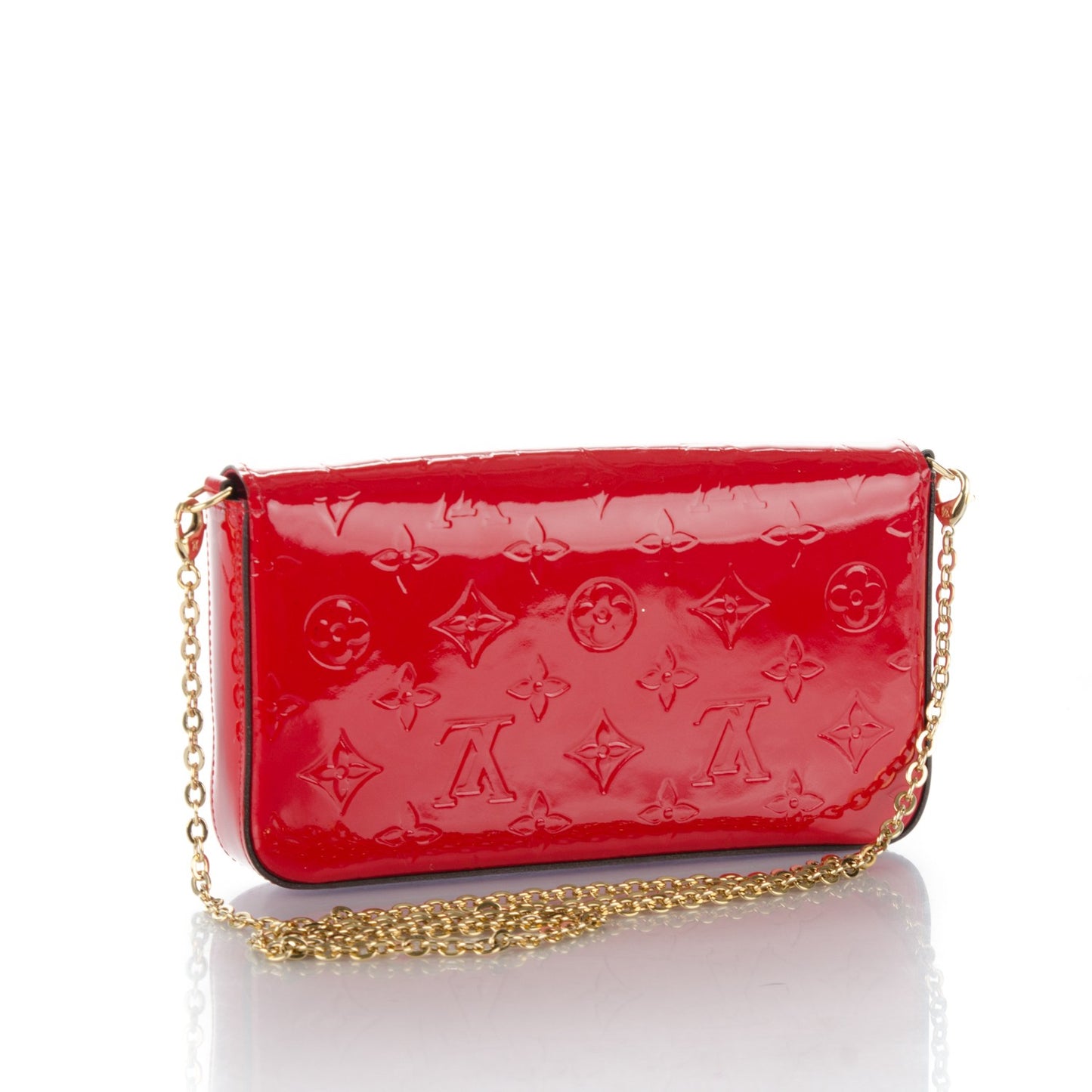 Vernis Felicie Pochette Chain Wallet Cherry