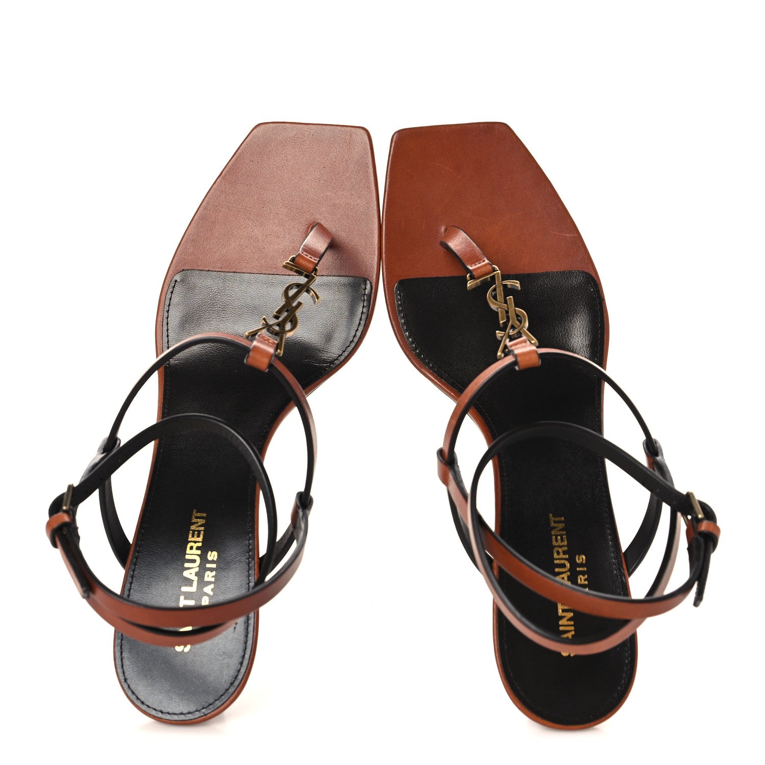 Saint Laurent Calfskin Cassandra 60 Sandals 38.5 New Papaya 2 of 10