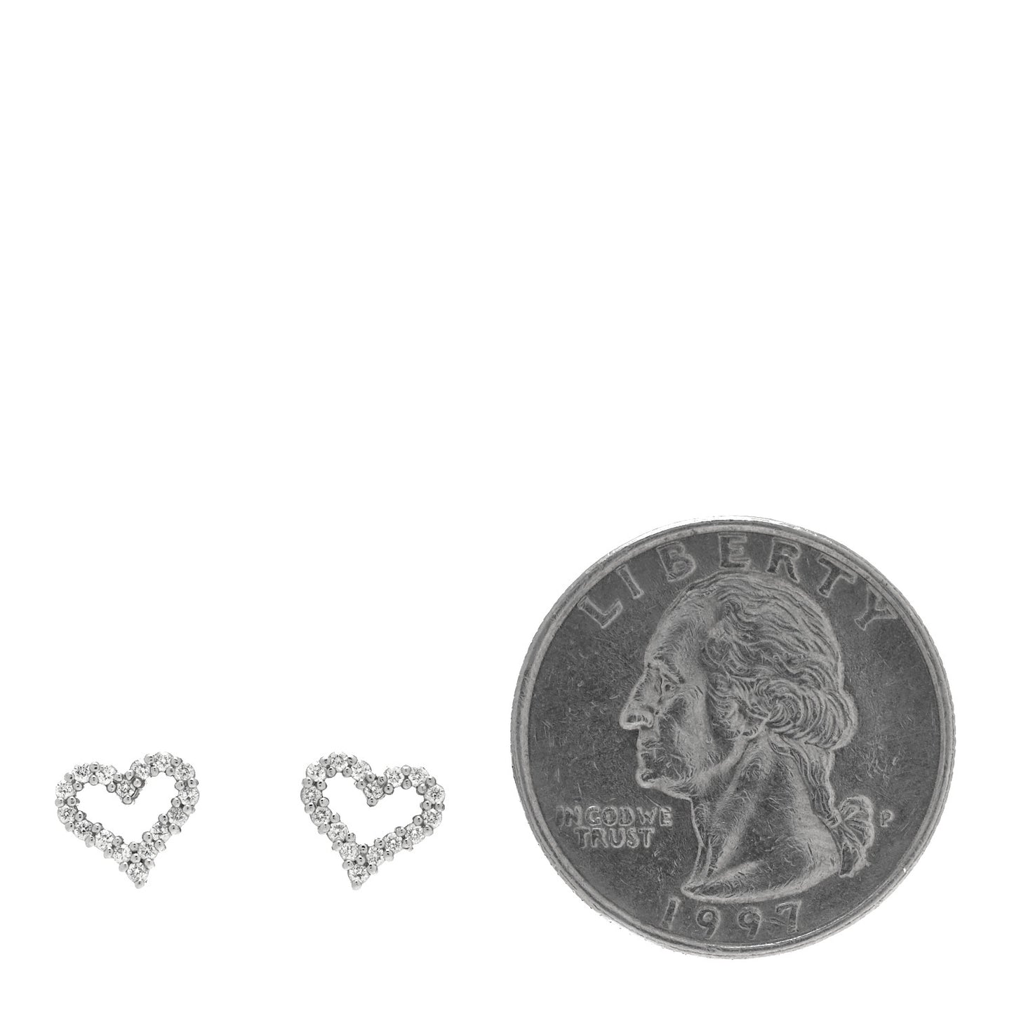 Platinum Diamond Extra Mini Heart Earrings