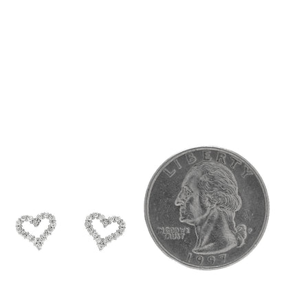 Tiffany Platinum Diamond Extra Mini Heart Earrings 2 of 4