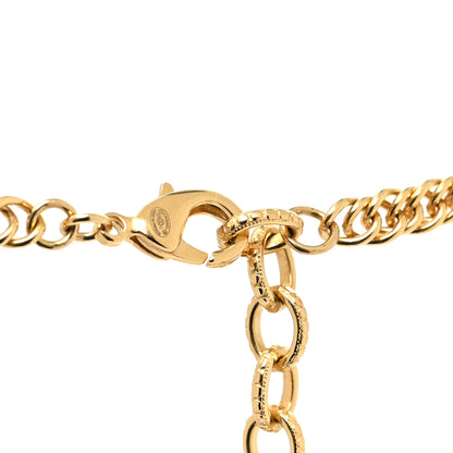 Chanel CC Padlock ID Dog Tag Charm Necklace Gold 4 of 5