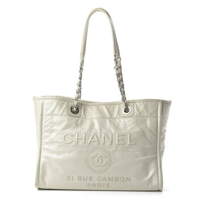 Chanel Glazed Calfskin Small Deauville Tote Ecru 1 of 10