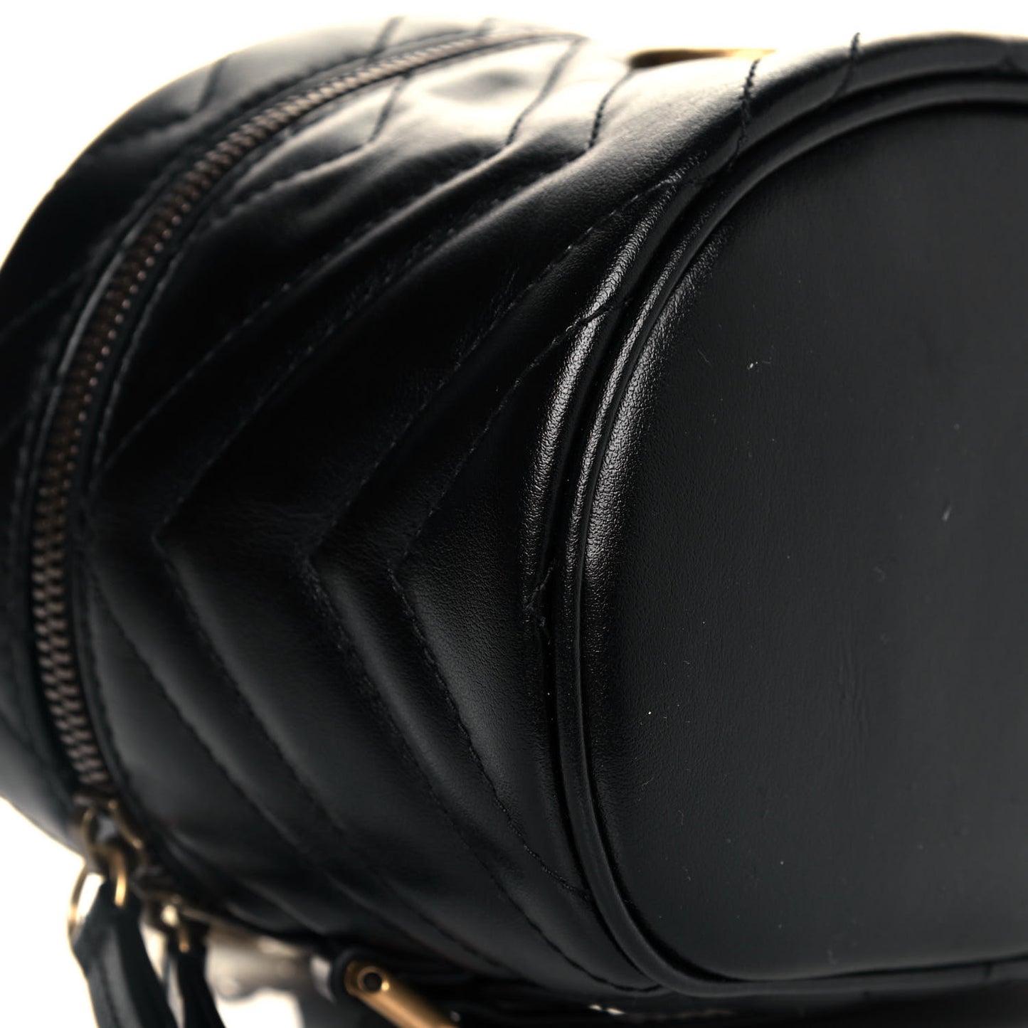 Calfskin Matelasse Mini GG Marmont Round Backpack Black