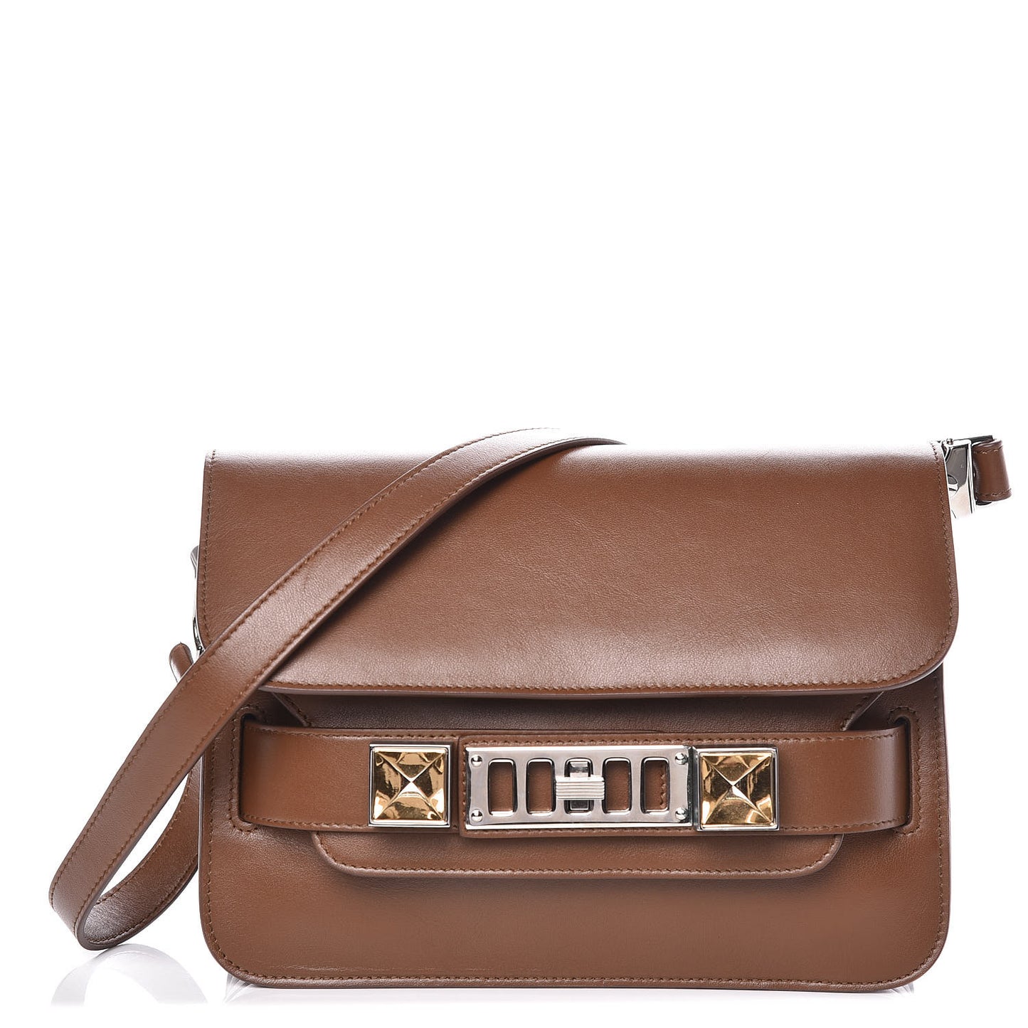 Calfskin Mini PS11 Classic Shoulder Bag Hazelnut
