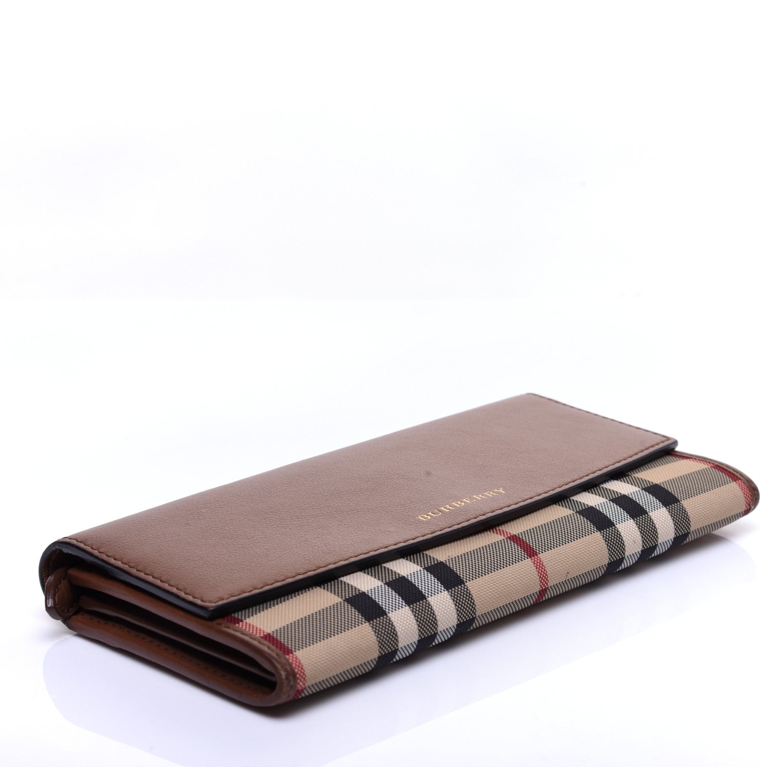 Burberry Calfskin Haymarket Check Henley Wallet Tan 4 of 10