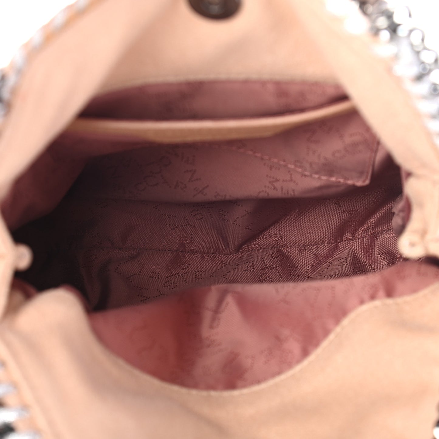 Shaggy Deer Quilted Mini Falabella Fold Over Tote Powder