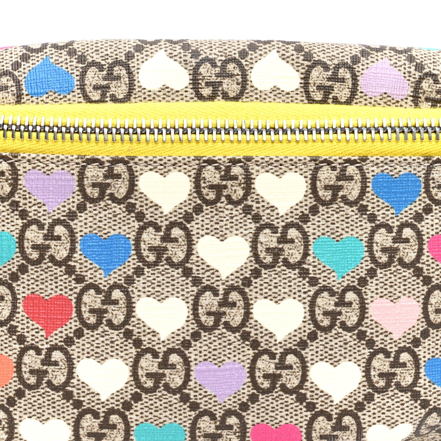Gucci Soft GG Supreme Monogram Hearts Web Childrens Belt Bag Beige Ebony Multicolor Freesia 8 of 10
