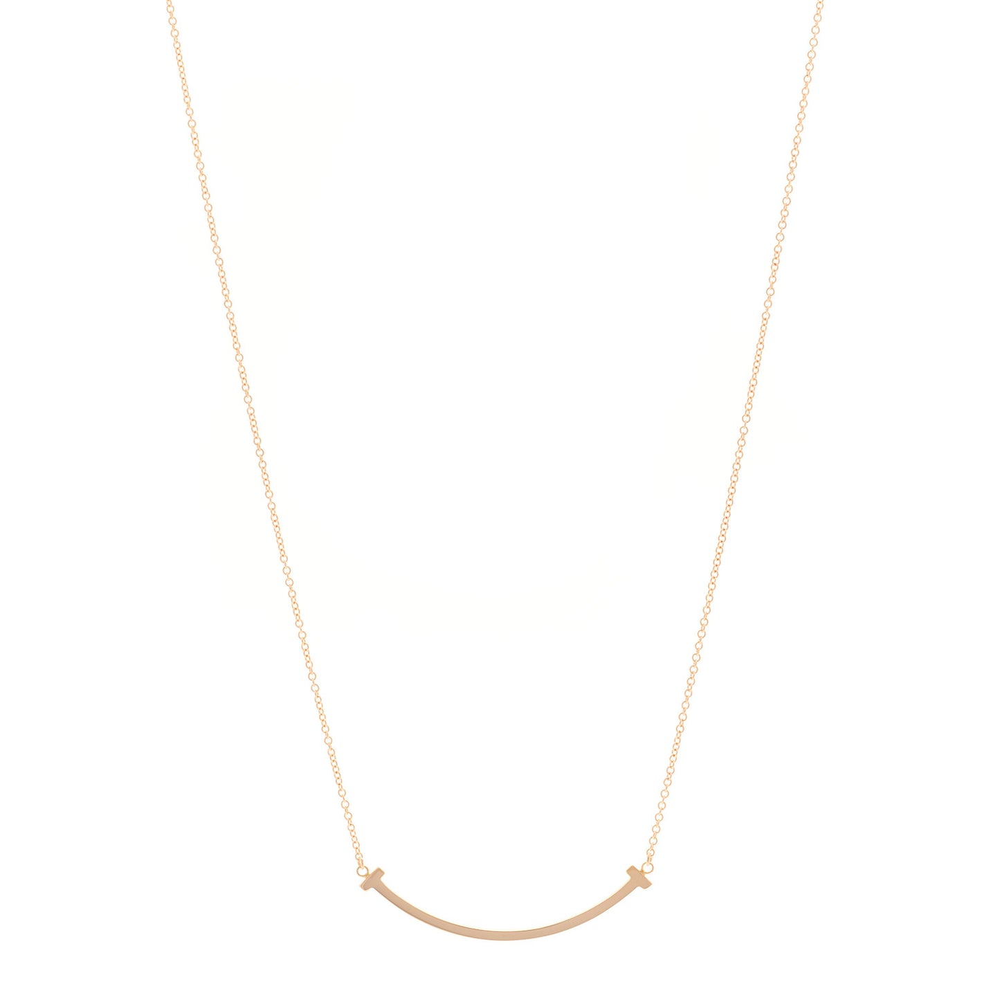 18K Rose Gold Small T Smile Pendant Necklace