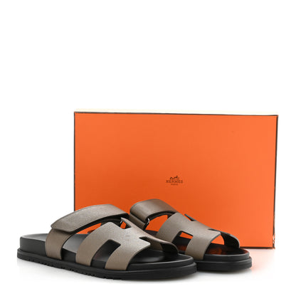 Hermes Epsom Womens Chypre Sandals 41 Etoupe 10 of 10