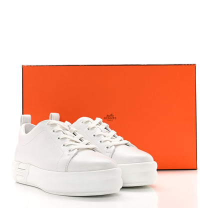 Hermes Calfskin Womens Happy Sneakers 37 White 12 of 12