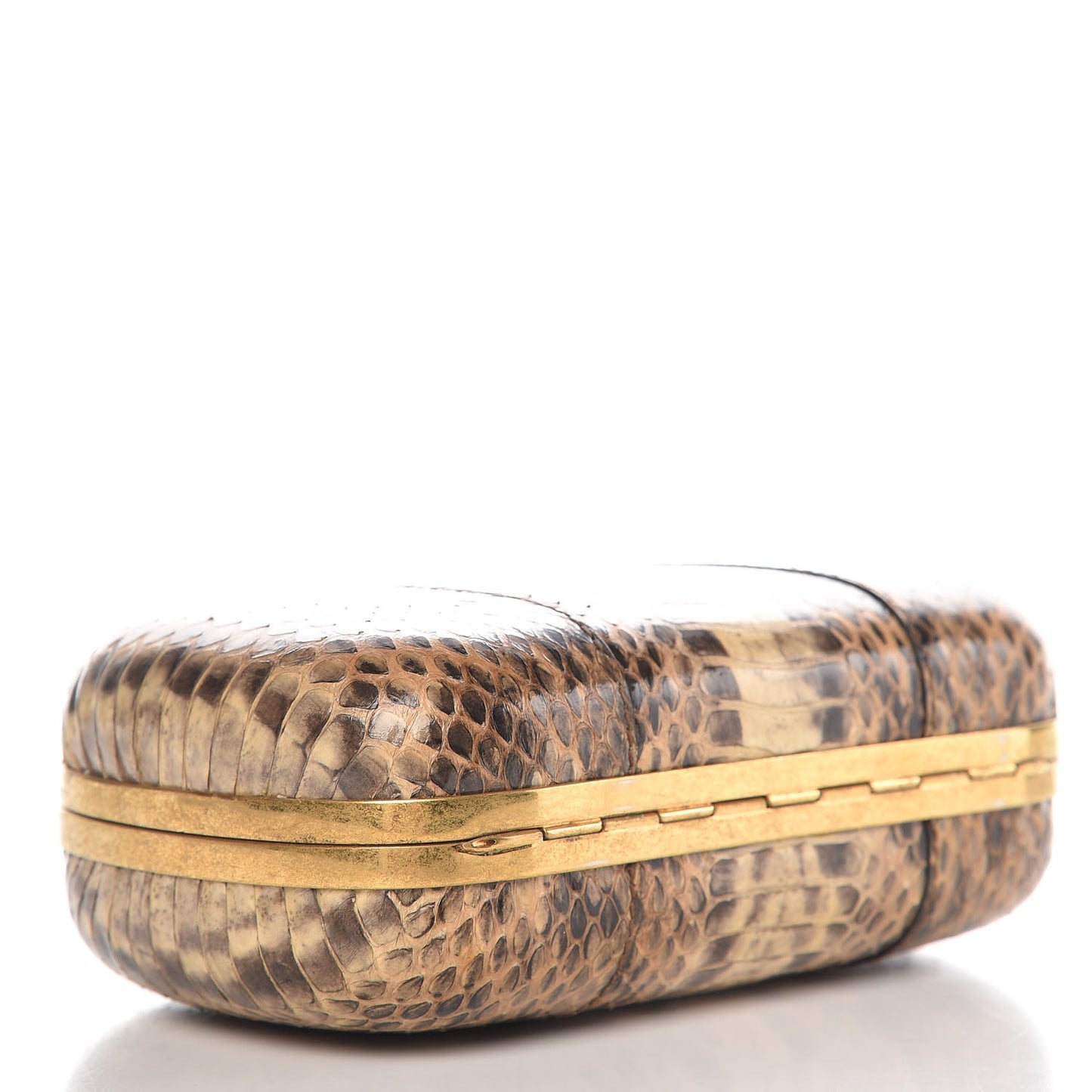 Python Skull Box Clutch Brown