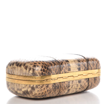 Alexander McQueen Python Skull Box Clutch Brown 4 of 9