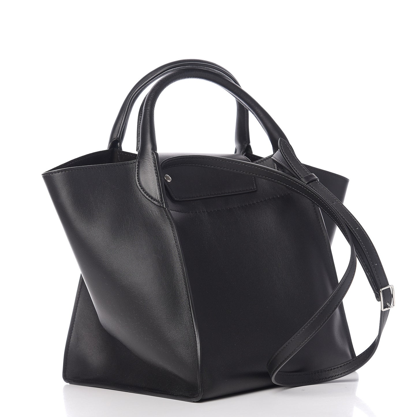 Supple Grained Calfskin Small Big Bag Black