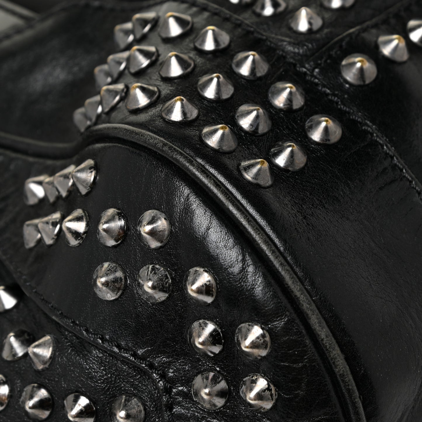 Lambskin Studded Small Edenham Satchel Black