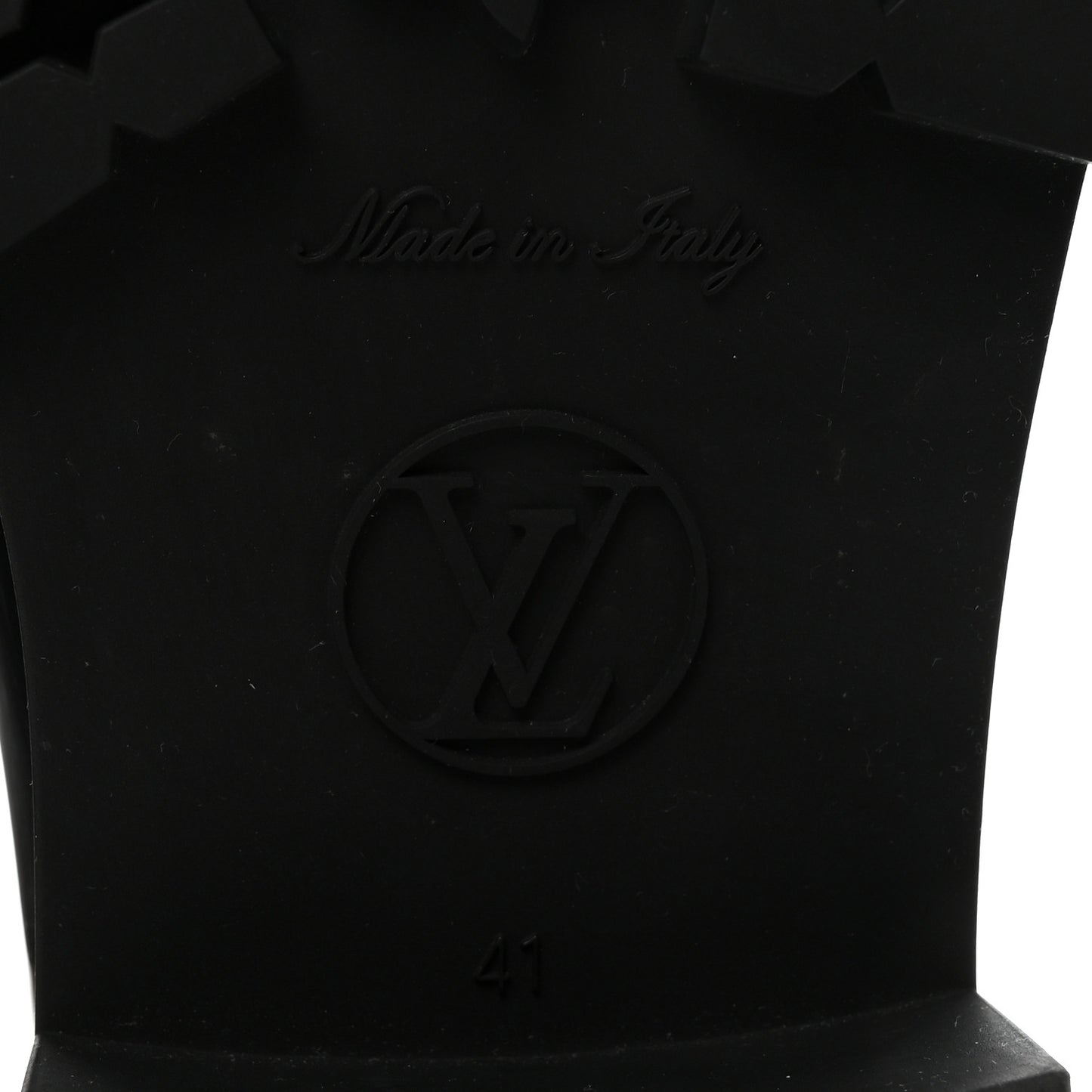 Rubber Embossed Monogram Drops Flat Half Boots 41 Black