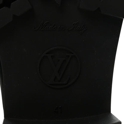 Louis Vuitton Rubber Embossed Monogram Drops Flat Half Boots 41 Black 7 of 8