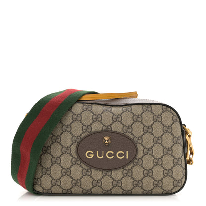 Gucci GG Supreme Monogram Web Neo Vintage Shoulder Bag Beige New Acero Crop 1 of 13