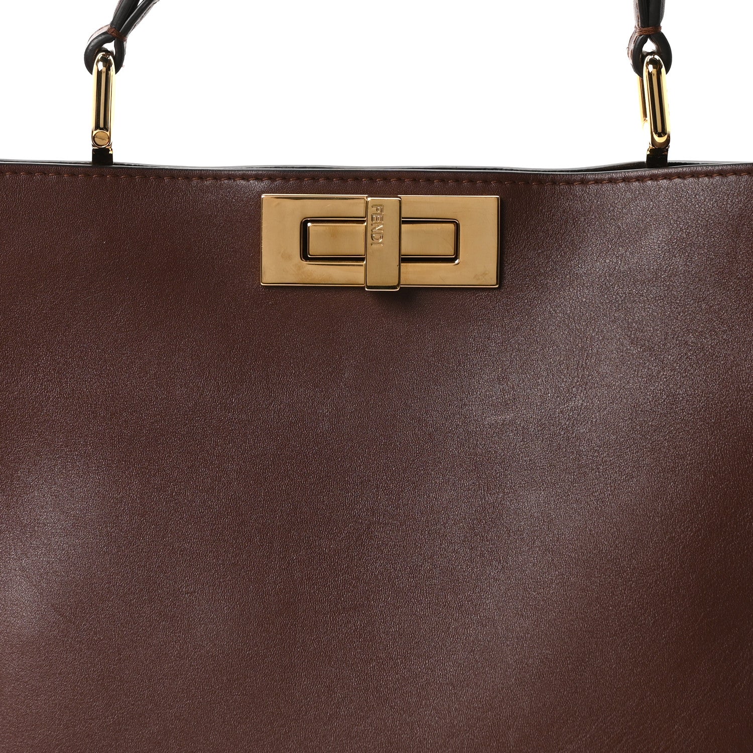 Fendi Vitello Large Soft Peekaboo Brown 7 of 9