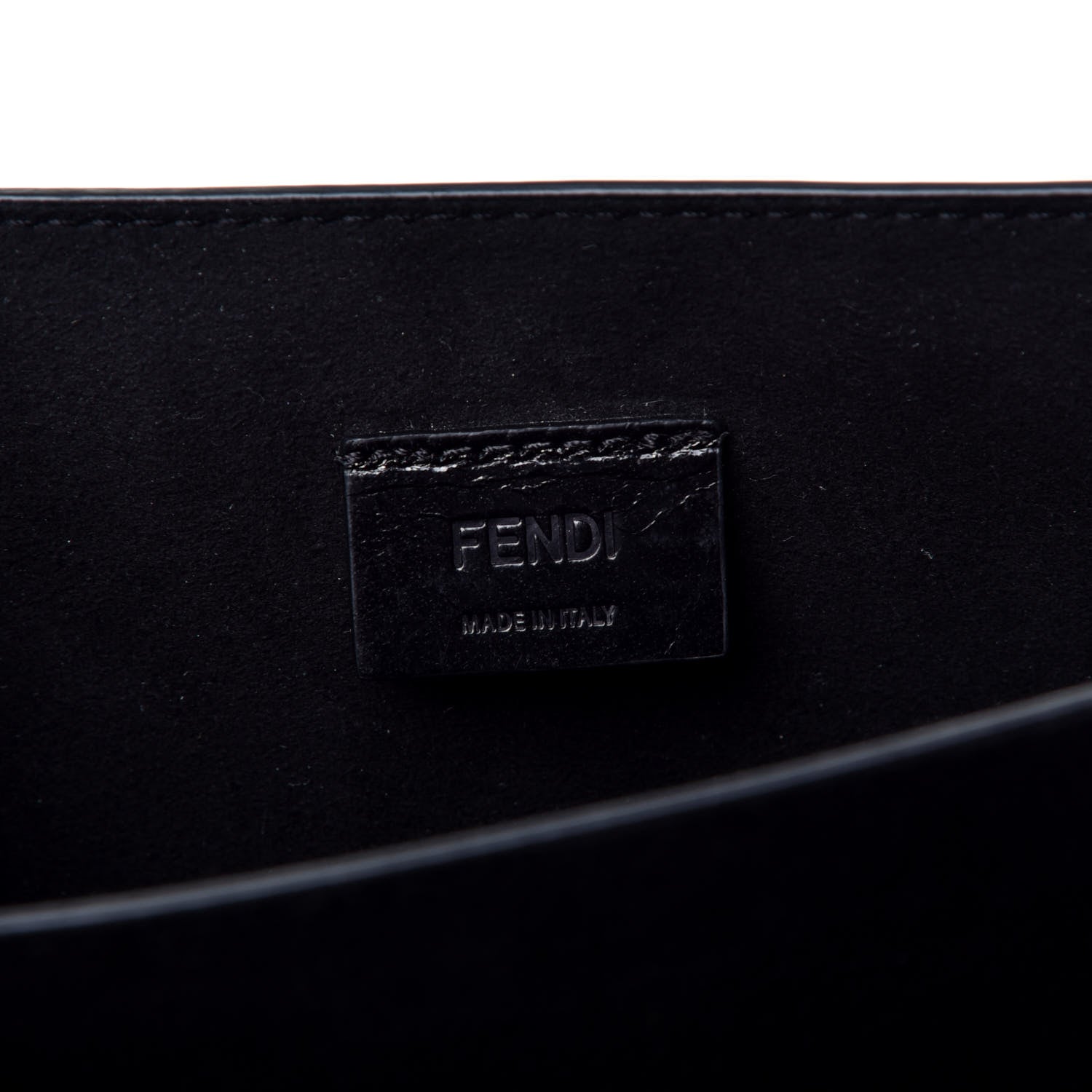 Fendi Vitello Vernice Mou Karligraphy Crossbody Bag Black 6 of 9