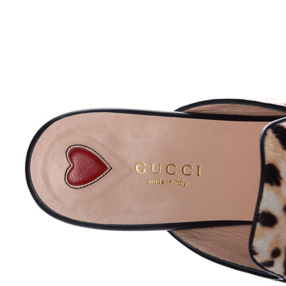 Gucci Calf Hair Leopard Print Womens Princetown Slippers 38.5 Naturale Black 7 of 10