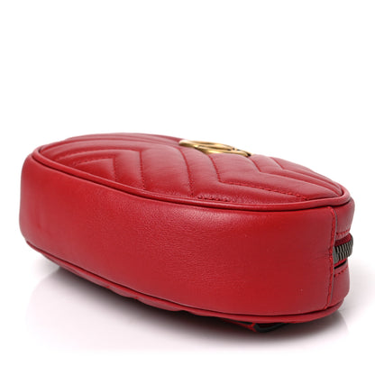 Gucci Calfskin Matelasse GG Marmont Belt Bag 75 30 Hibiscus Red 8 of 8