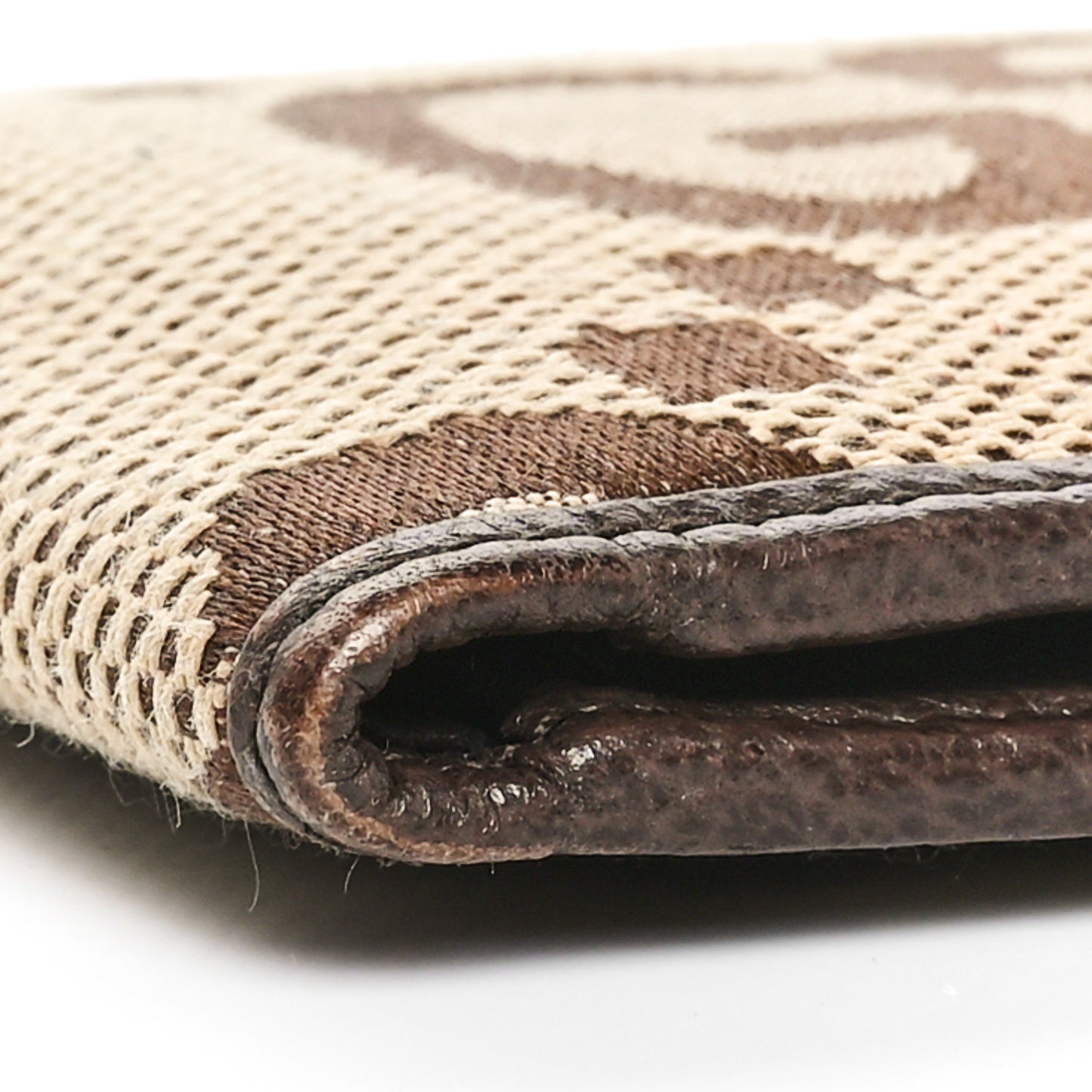 Monogram Jumbo GG Textured Dollar Calfskin Wallet Camel Ebony New Acero