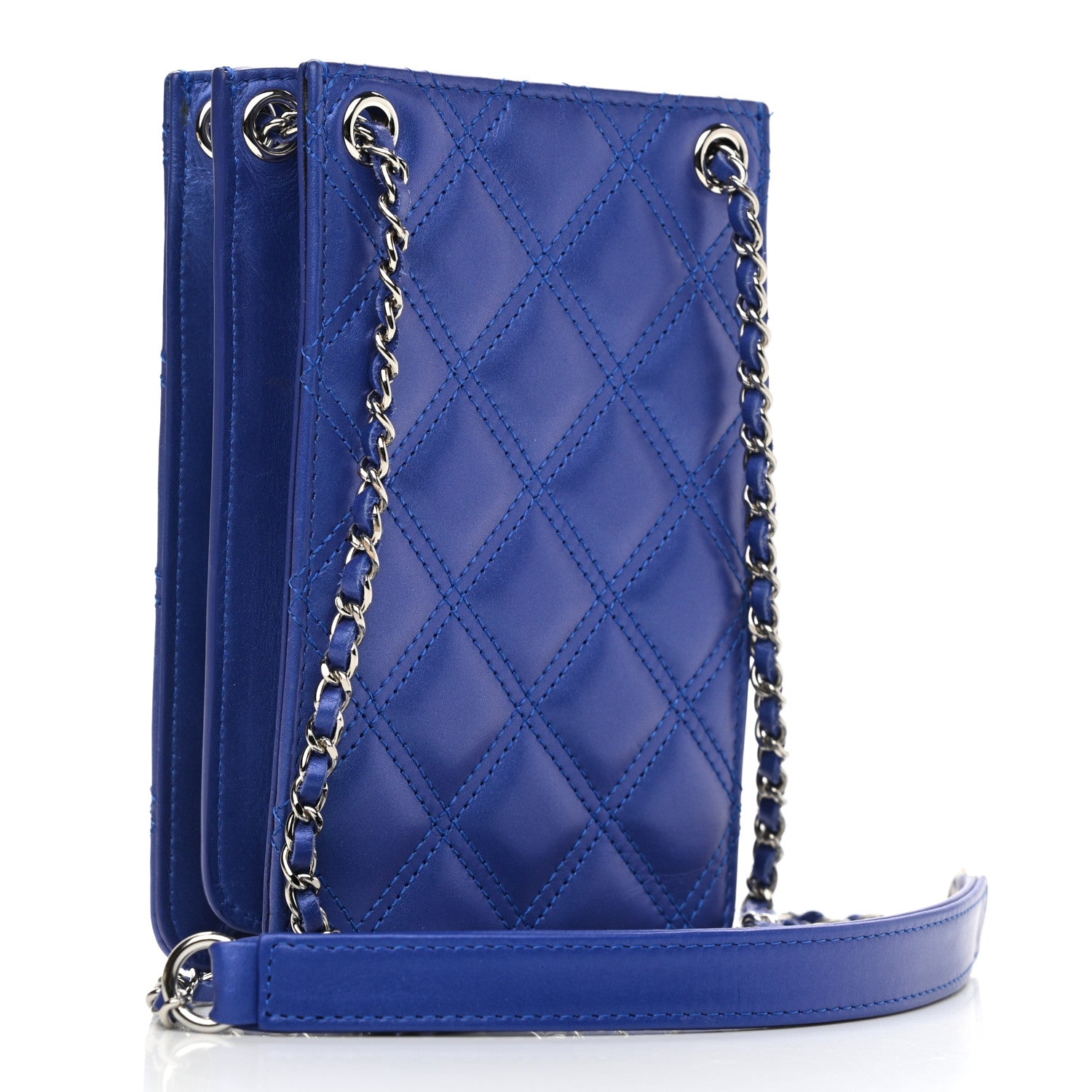 Chanel Calfskin Quilted Crossbody CC Phone Holder Dark Blue 2 of 9