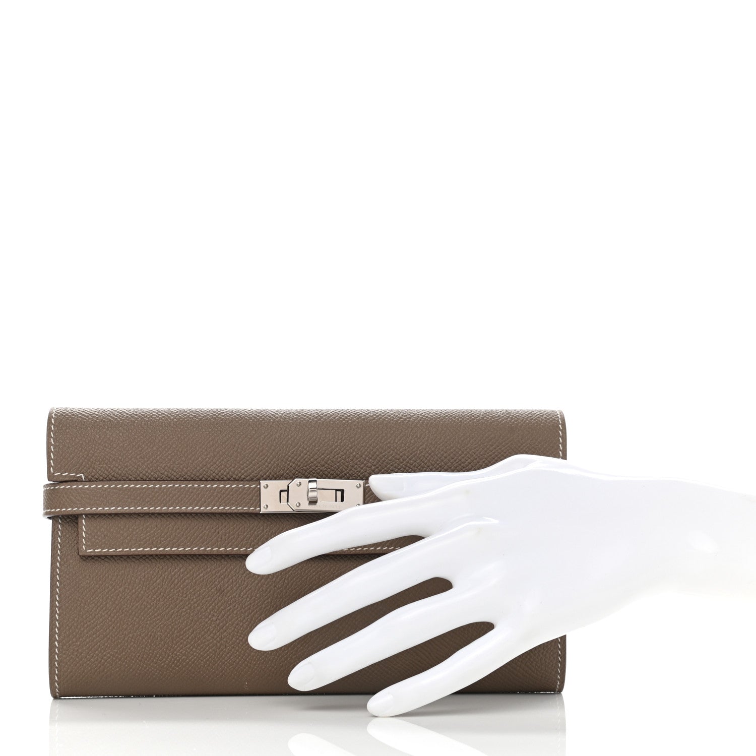 Hermes Epsom Kelly Longue Wallet Etoupe 2 of 10