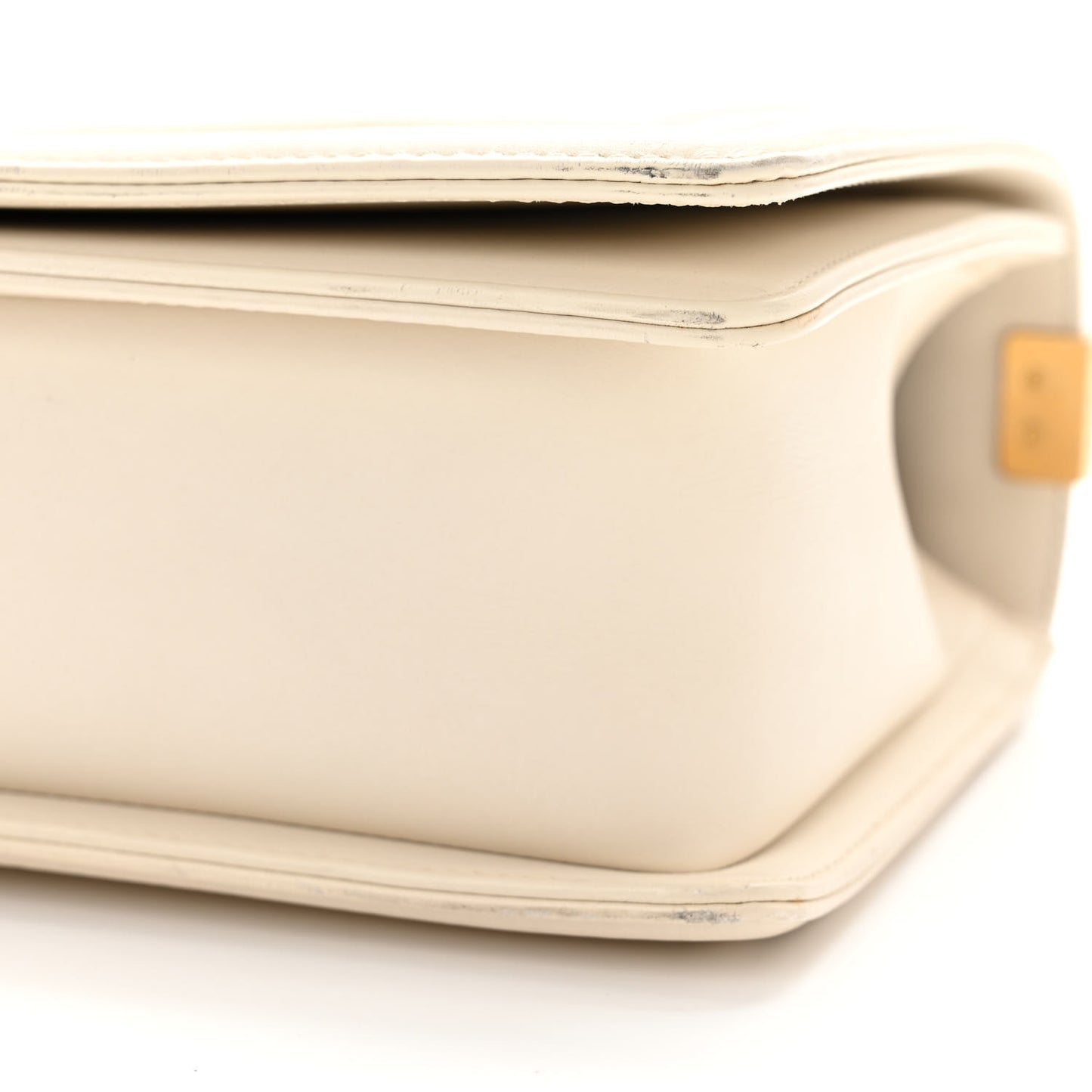 Caviar Suede Calfskin Chevron New Medium Boy Flap White
