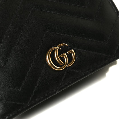 Gucci Calfskin Matelasse GG Marmont Card Case Wallet Black 7 of 9
