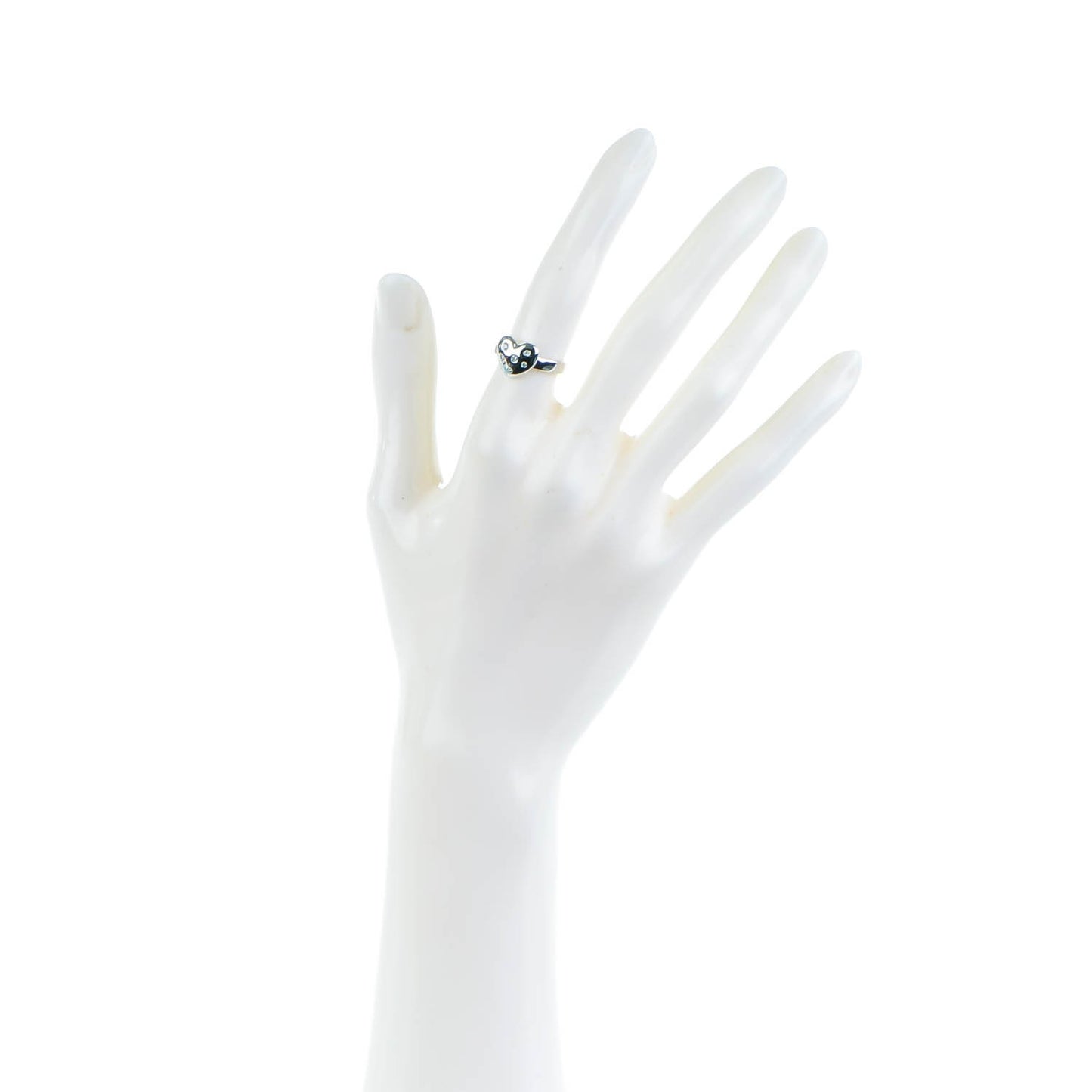 18K White Diamond Etoile Heart Band Ring 5