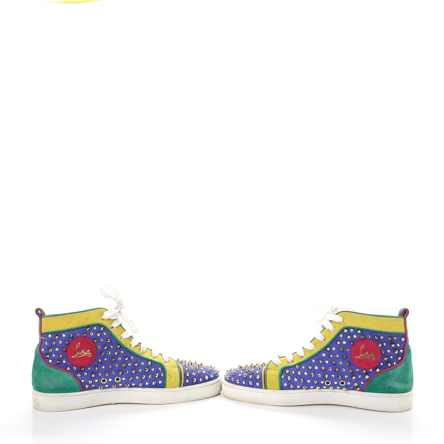 Christian Louboutin Mens Suede Louis Spikes Flat Sneakers 42 Multi 5 of 12