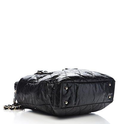 Chanel Glazed Calfskin Lambskin Quilted Portobello Tote Black 4 of 10
