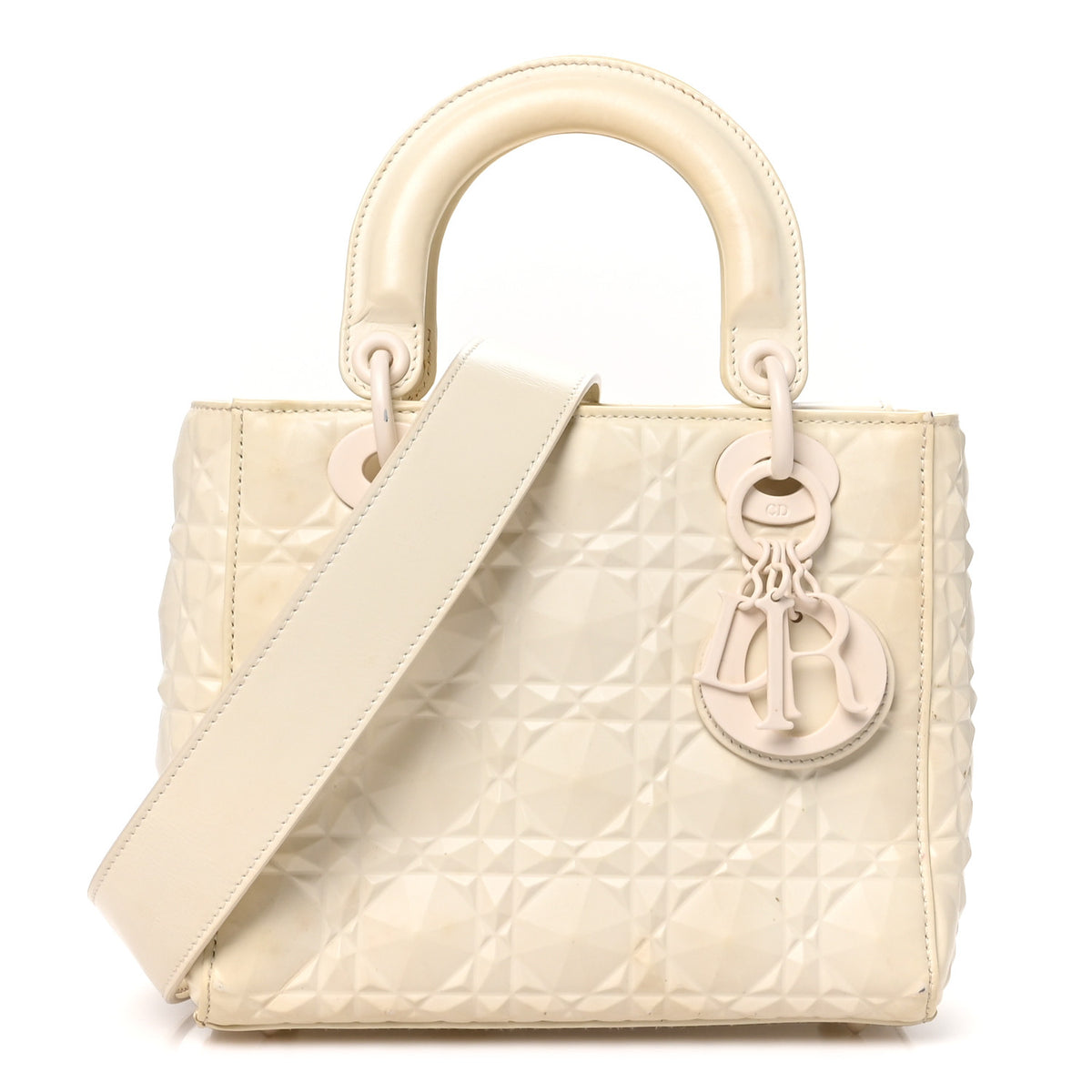 Christian Dior Calfskin Cannage Diamond Small My ABCDior Lady Dior White 1 of 10