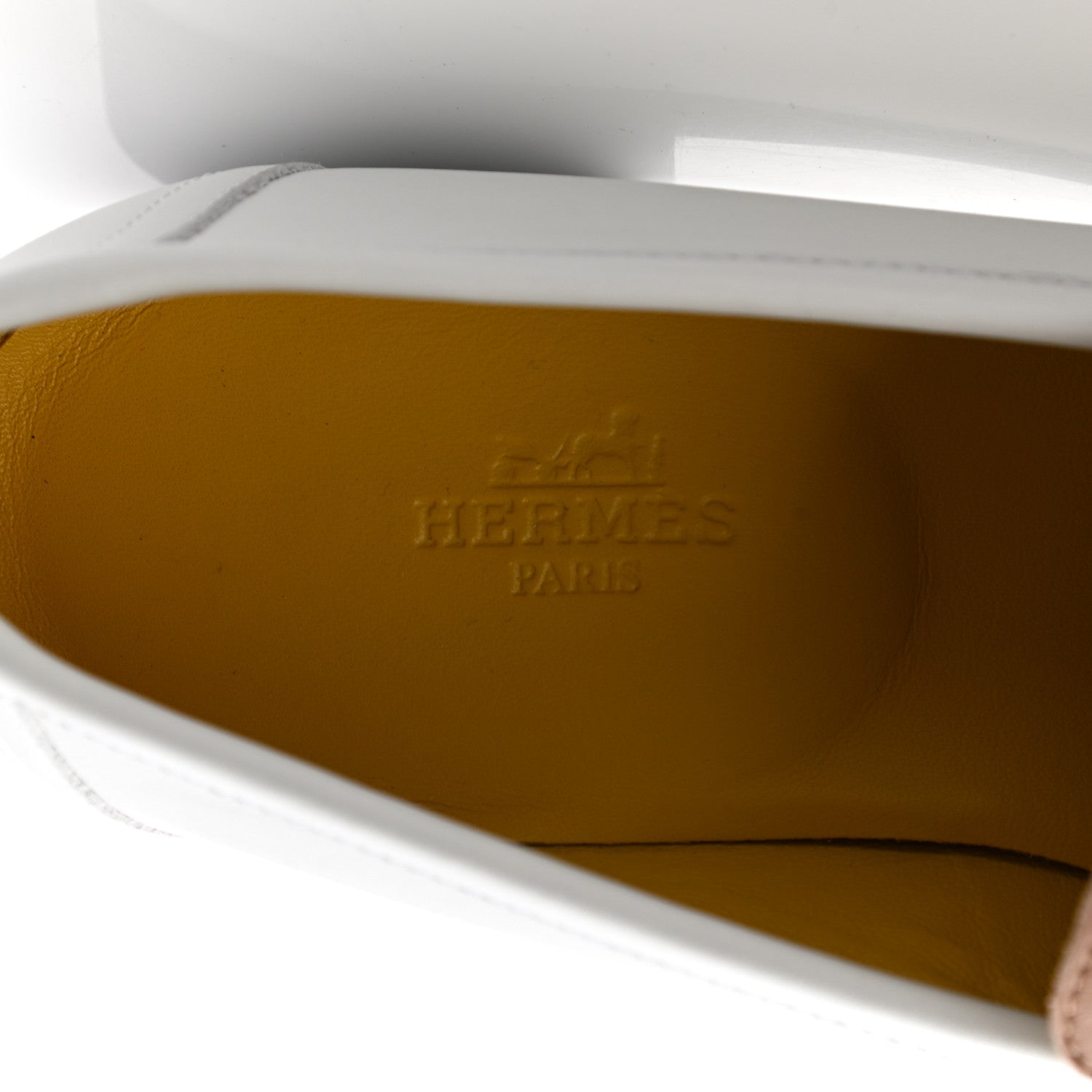 Hermes Calfskin Womens Paris Loafers 37 White Bois De Santal 6 of 9
