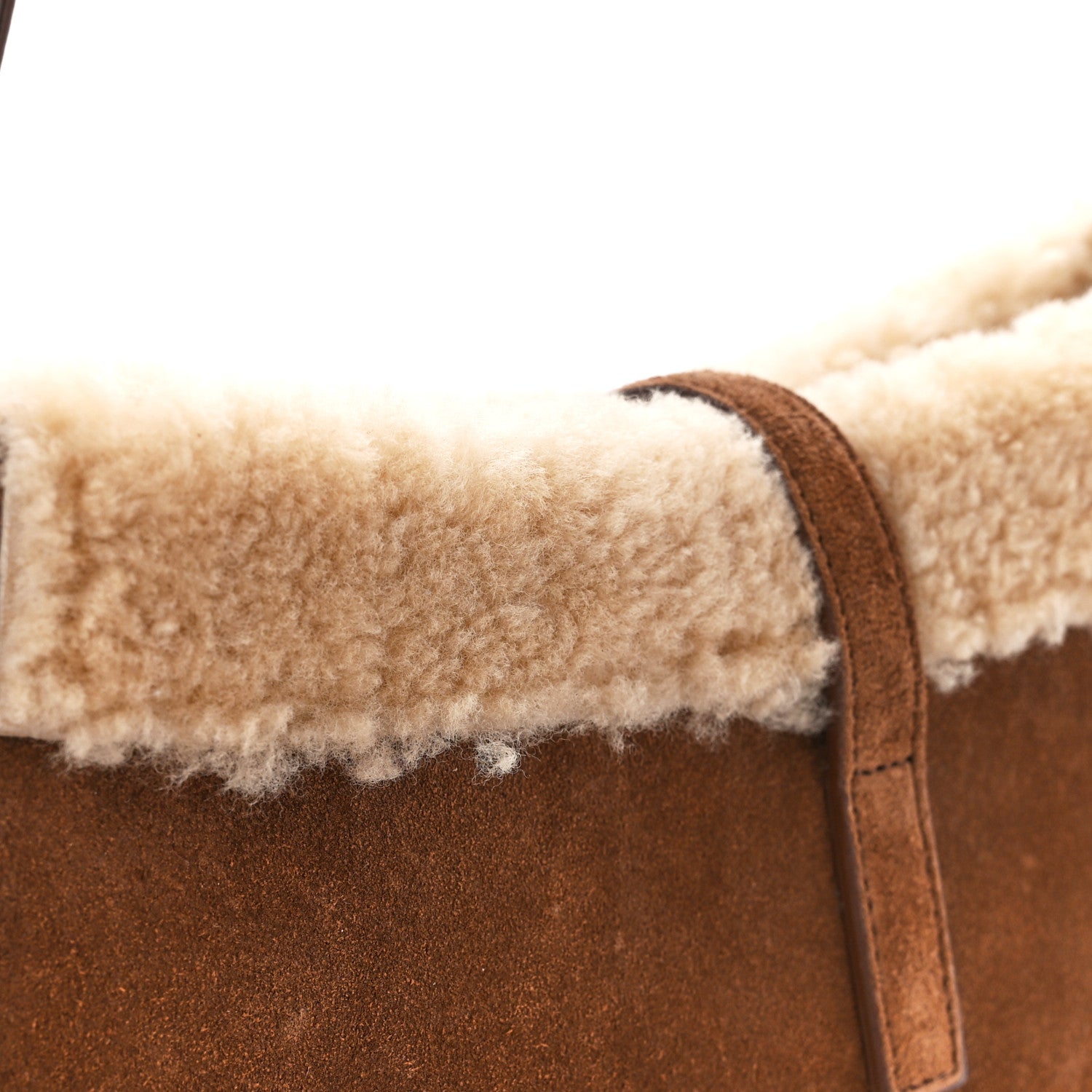 Saint Laurent Suede Calfskin Shearling Le 5 A 7 Hobo Dark Cigar Natural Beige 11 of 11
