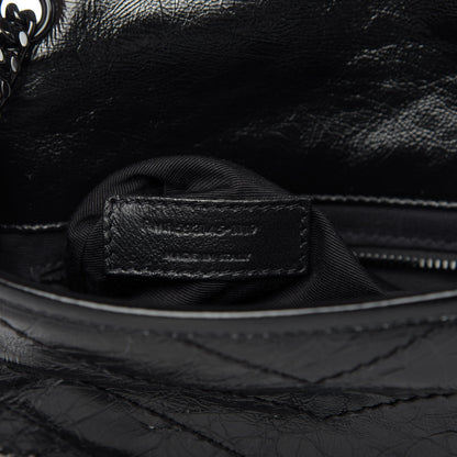 Saint Laurent Crinkled Calfskin Matelasse Monogram Niki Chain Wallet Black 9 of 9
