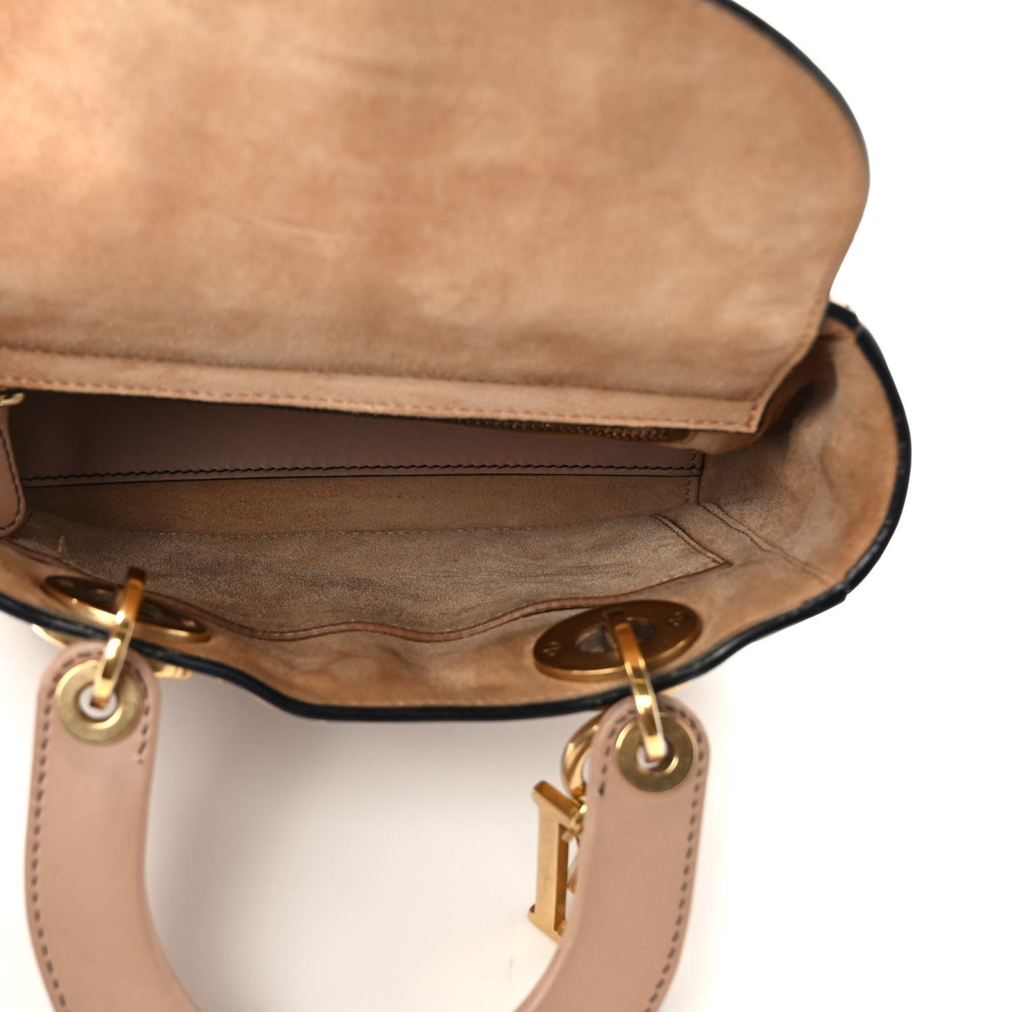 Calfskin Cannage Studded Small Supple Lady Dior Light Pink