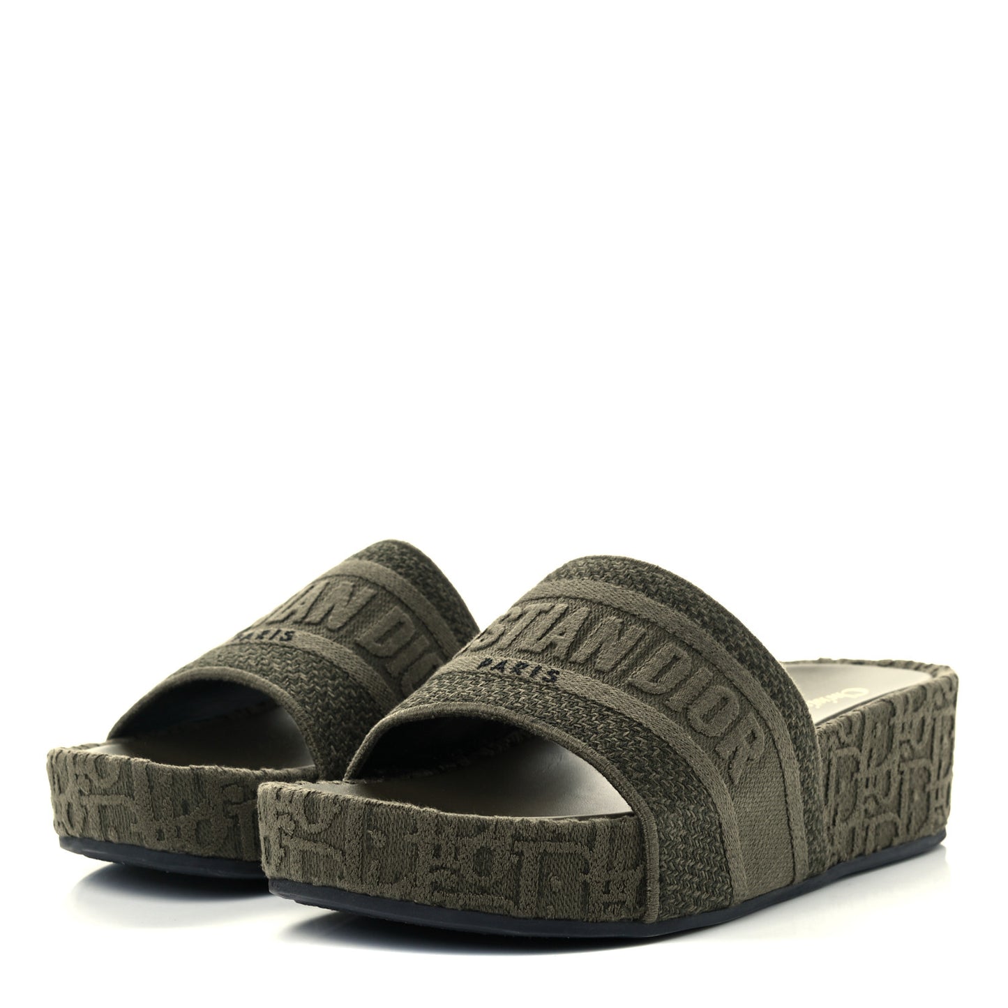 Oblique Denim D-Way Platform Sandal 40 Kaki