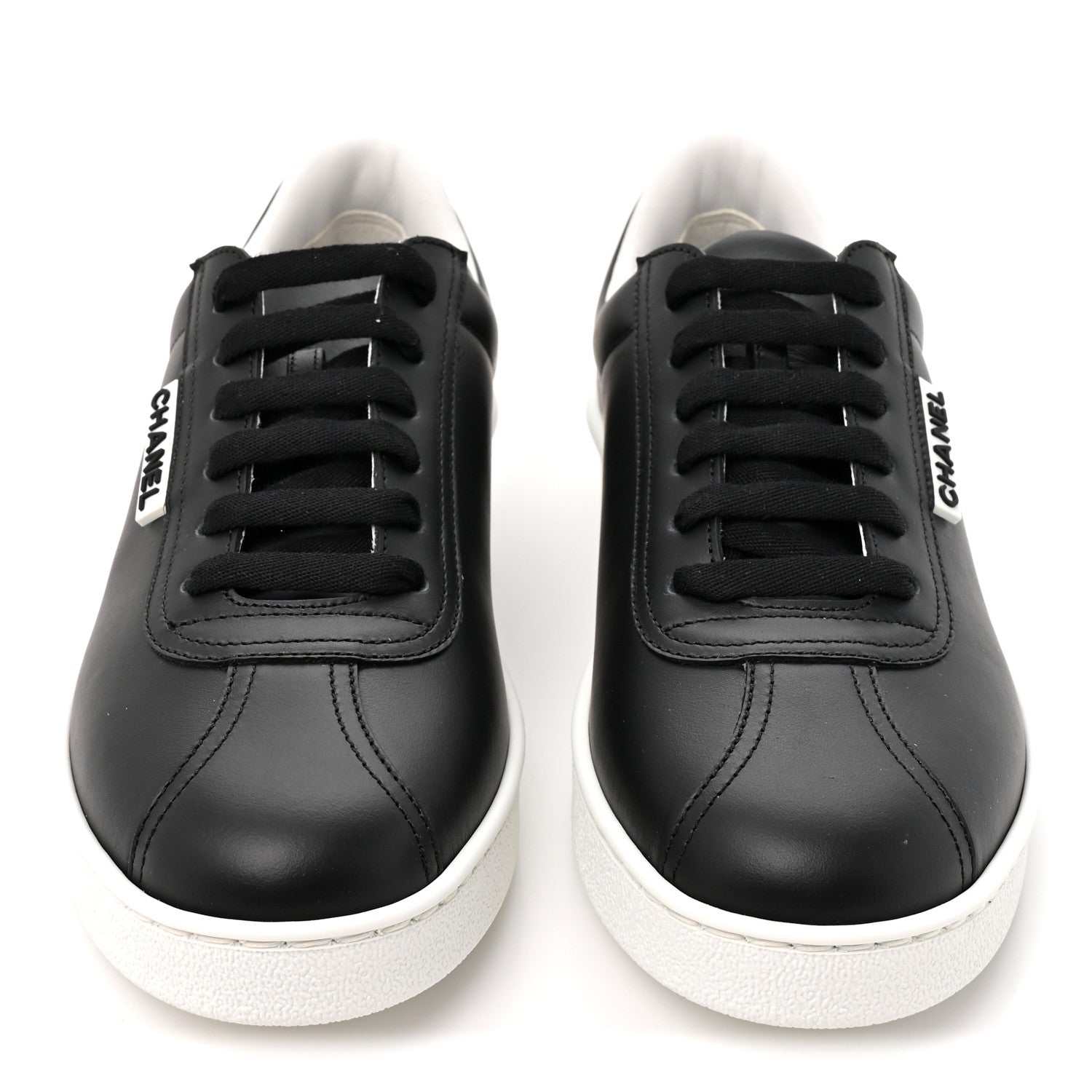 Chanel Calfskin CC Uniform Womens Sneakers 38 Black 3 of 10