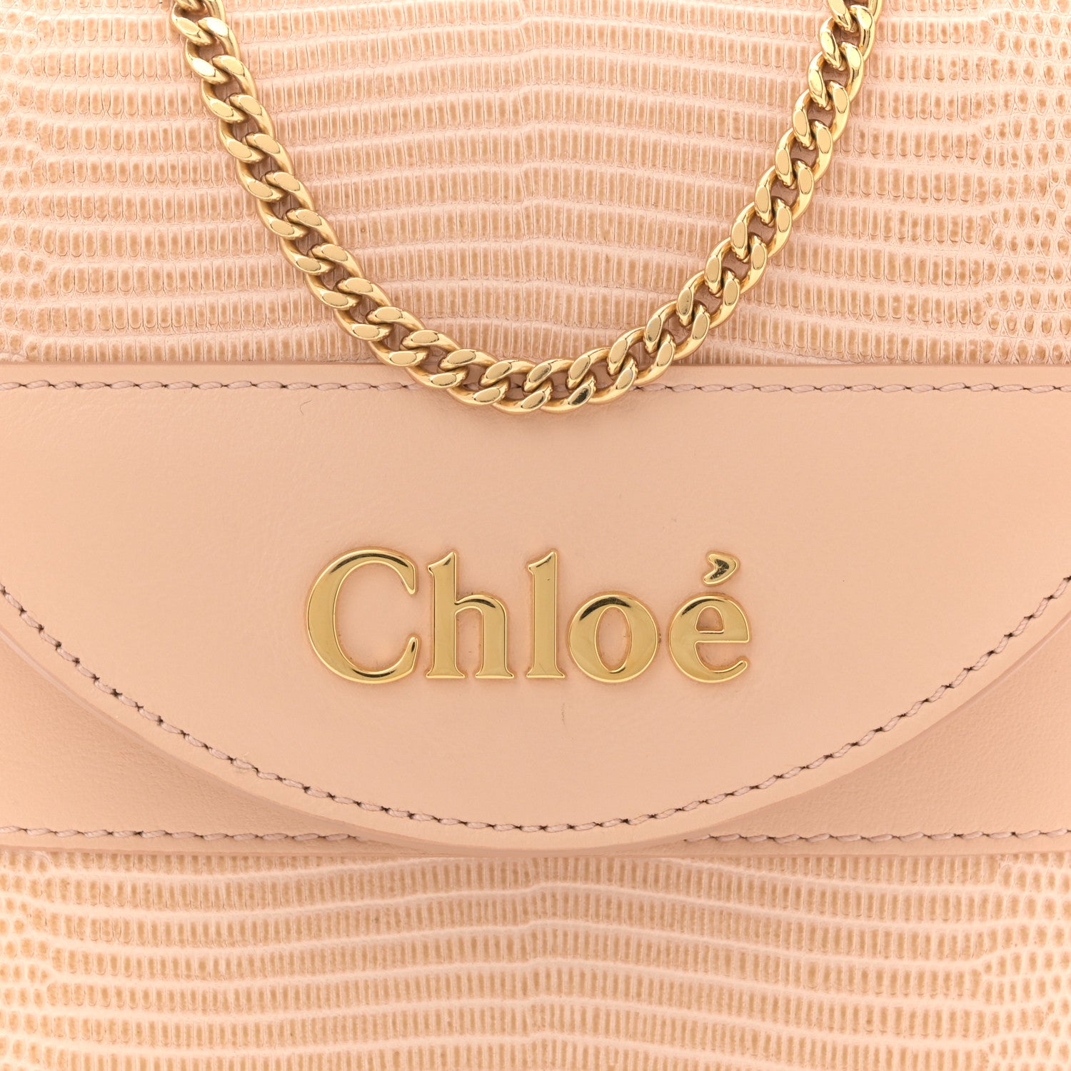 Chloe Calfskin Lizard Embossed Small Aby Lock Delicate Pink 8 of 11